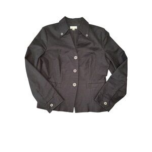 Isaac Mizrahi For Target Military Inspired Black Cotton Blend Womens Blazer